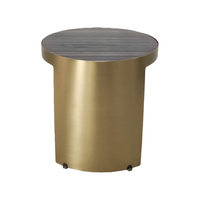 Canapé de luxe Table basse d'angle rectangulaire Salon moderne Meubles de décoration intérieure Table d'appoint en bois et marbre