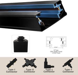Rail LED intérieur moderne personnalisable 3 fils système d'éclairage sur rail monophasé accessoires de rail connecteur en L - Product Image 3