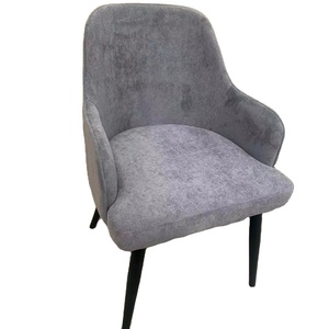 Chaises de salon rembourrées, cadre en métal, tissu blanc, <span class=keywords><strong>gris</strong></span>, bleu, violet, <span class=keywords><strong>velours</strong></span>, chaises de salle à manger scandinaves avec accoudoirs - Product Image 1