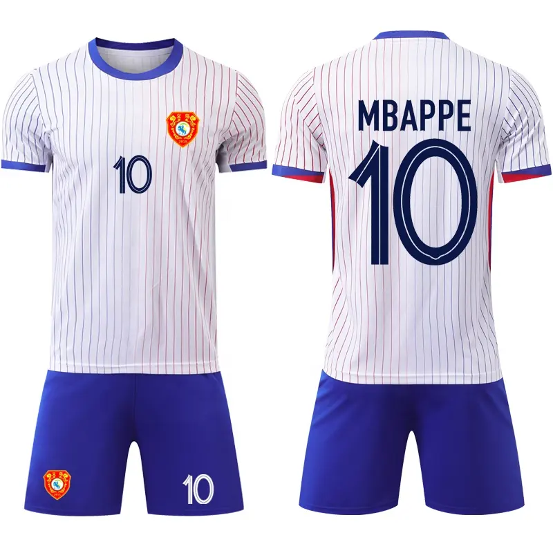 2024-25 último diseño ropa de entrenamiento Unisex Equipo Nacional Francia fútbol Jersey Conjunto personalizado rayas uniforme de fútbol
