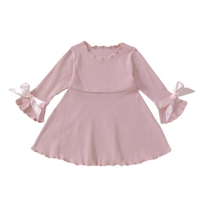 Vêtements d'été pour bébé, robes pour enfants, robes décontractées pour filles, en laine et dentelle, manches longues, lavables, respirantes, polyester/coton, marque E2woo - Product Image 1