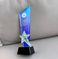 Trophée personnalisé en acrylique cristal, bord biseauté, impression UV, gravure laser, n'importe quelle forme, taille, texte