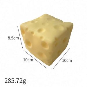 Cheese Squishy 10cm Cube <b>Block</b> Squishy Fidget Toys for Adults & Teens Stuffers Sensory Squeeze Toys for Stress Relief - Product Image 4