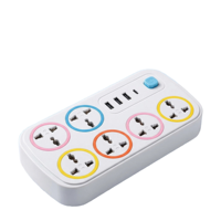 Regleta de alimentación universal IP44 de 10A con 6 tomas USB-C de cobre, interruptor y enchufes inteligentes para uso hospitalario