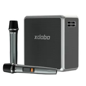 xdobo King Max 140W无线扬声器超大声重低音IPX5防水家用扬声器，带2PCS无线麦克风