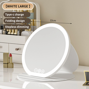 <span class=keywords><strong>2025</strong></span> mới nhất PU da vòng có thể gập lại cảm biến cảm ứng Led trang điểm ánh sáng gương với cá nhân vô cấp đèn - Product Image 1