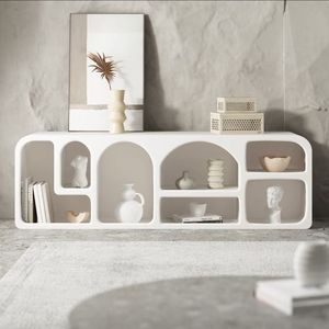 Mueble de Almacenamiento Blanco Minimalista Moderno de 1600x400x500mm, Estante Divisorio para Sala de Estar, para Organización del Hogar - Product Image 3