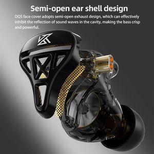 KZ <span class=keywords><strong>DQS</strong></span> 1DD Auricular dinámico Medio abierto HiFi Rendimiento en el escenario Monitoreo en la oreja Auricular Bass Game Auriculares deportivos con cable 3,5 MM - Product Image 4