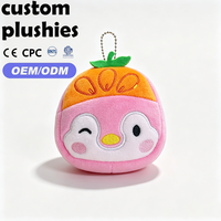 Porte-monnaie en peluche pingouin fraise mignon, mini porte-monnaie à fermeture éclair, porte-clés, cadeau pour enfants - Grande Vente