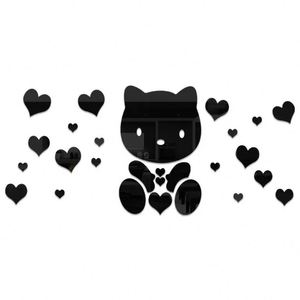 Pegatinas de Pared de Acrílico con Espejo 3D de Gato para Decoración de Habitaciones de Bebés y Niños, Pegatinas Adhesivas para Pared y Cabecera - Product Image 1