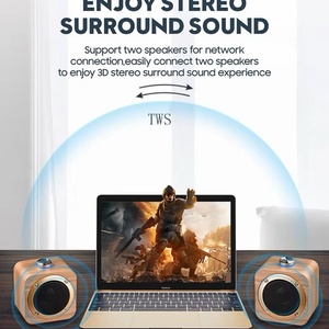 <span class=keywords><strong>3</strong></span> inch xách tay mini đa phương tiện âm nhạc bằng gỗ Loa TWS không dây PC Loa ROTARY điều khiển âm lượng - Product Image 6