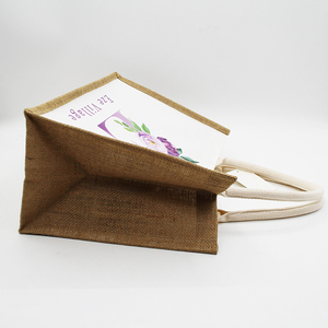 Bolso de <span class=keywords><strong>compras</strong></span> de arpillera liso al por mayor, bolso de <span class=keywords><strong>compras</strong></span> de yute de arpillera ecológico natural grande impreso personalizado, bolso de playa con logotipos - Product Image 5