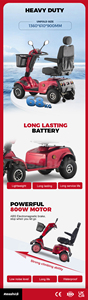 <span class=keywords><strong>Scooter</strong></span> de voyage électrique à quatre roues robuste de vente chaude - Product Image 5