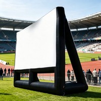Écran publicitaire gonflable commercial de 10 à 16 pieds avec double support pour entreprises d'événements, festivals et expositions