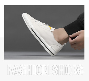 Chaussures en toile pour hommes, nouvelles chaussures décontractées en cuir, baskets unisexes style marche - Product Image 6