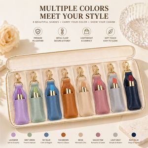 Mini Estuche para Lápiz <span class=keywords><strong>Labial</strong></span> de Cuero PU de Primera Calidad, Portátil, con Llavero, para Regalo, OEM - Product Image 4
