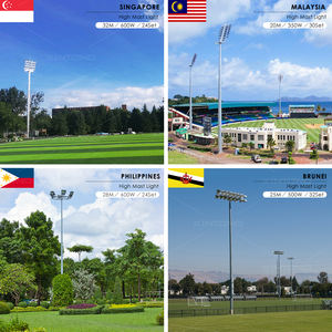 ไฟถนนโซลาร์เซลล์ LED กำลังสูง กันน้ำ สำหรับภายนอกอาคาร เสาสูง 15 เมตร เหล็กชุบสังกะสี รับประกัน 10 ปี เหมาะสำหรับสนามฟุตบอลและลานจอดรถ - Product Image 4