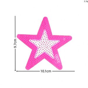 NOUVEAU Patch brodé thermocollant brillant à sequins, motif étoile et cœur - Product Image 4