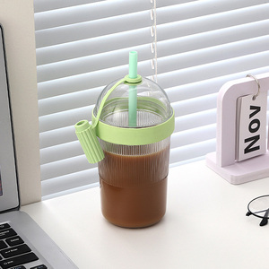 Nuova Tazza con Cannuccia Portatile per Esterni, Bottiglia d'<span class=keywords><strong>Acqua</strong></span> per Caffè e Tè al Latte - Product Image 5