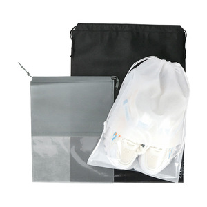 Sac à chaussures en polyester non tissé de qualité supérieure avec cordon de serrage, fenêtre transparente, respirant, léger, pliable, résistant à l'eau - Product Image 4