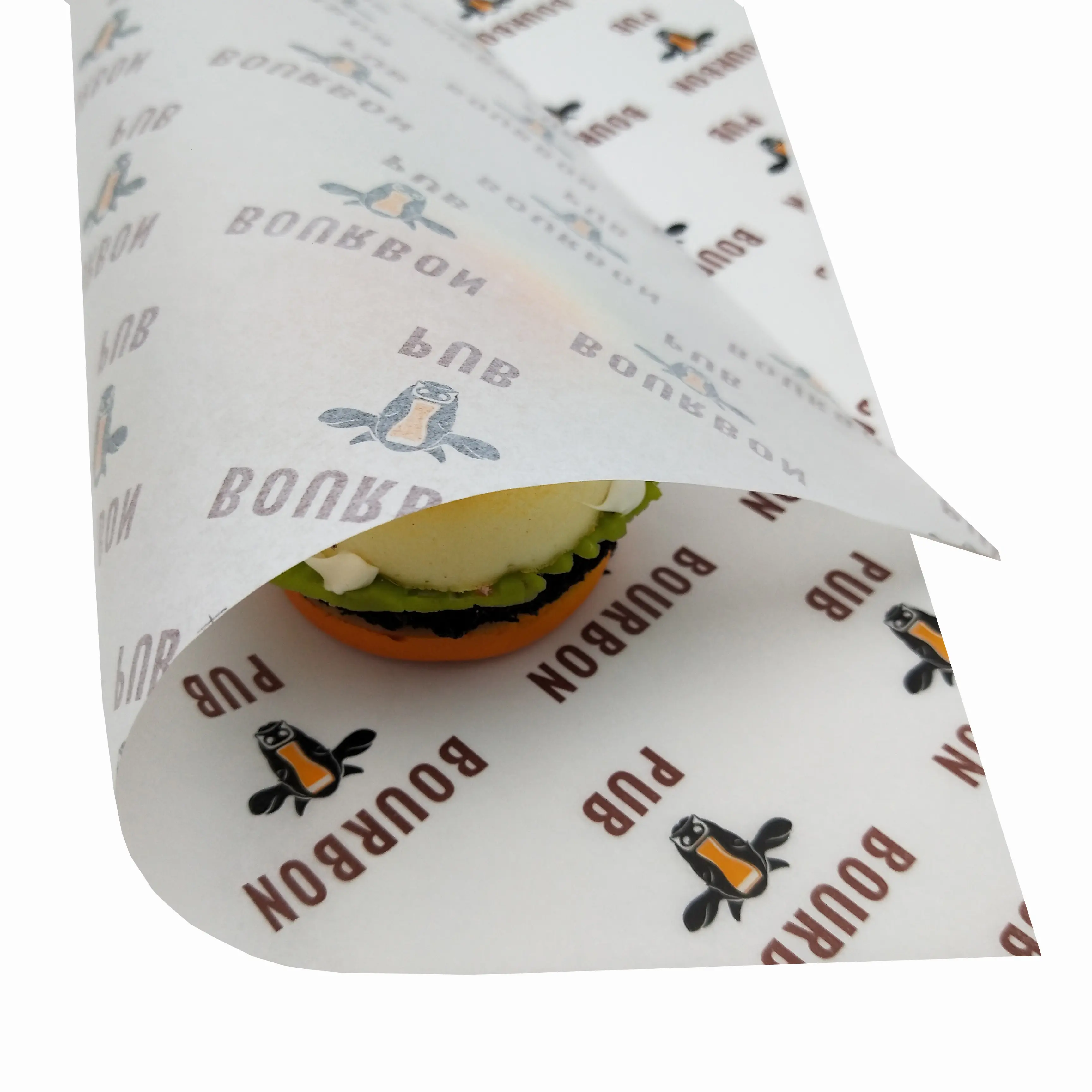 custom printed greaseproof sandwich food wrap wrapping restaurant burger paper