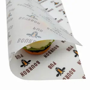 Individuell bedrucktes fett dichtes Sandwich-Lebensmittelverpackungs-Restaurant-Burger papier