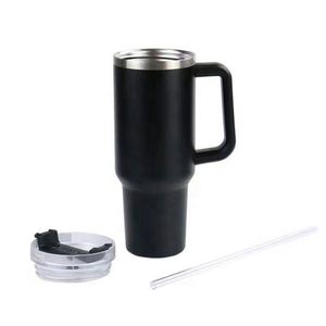 Vente en gros de gobelets isothermes en acier inoxydable à double paroi de 40 oz, réutilisables, isolés sous vide, en vrac, avec poignée - Product Image 4