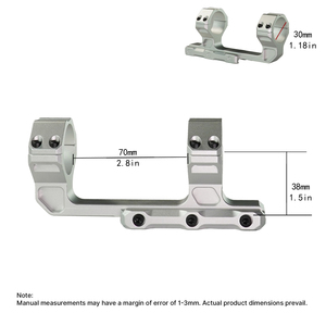 ขาตั้งกล้องเล็ง BANGBANG แบบ Cantilever สำหรับท่อขนาด 30 มม. ความสูงตรงกลาง 1.5 นิ้ว สำหรับกีฬากลางแจ้ง (ระยะห่างระหว่างขา 70 มม. สีเงิน) - Product Image 4