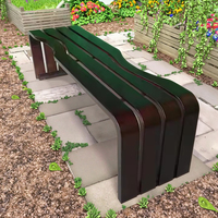 Banc d'attente de jardin extérieur 2 places en acier galvanisé, design traditionnel moderne et écologique, marque Xin'an