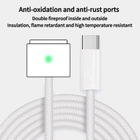 Cable Magnético de 2m y 140W con Cubierta de Nailon, Tipo-C, Carga Rápida para Dispositivos Macbook, 12 Meses de Garantía
