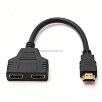 Cable Divisor HDTV 1 a 2, Chapado en Oro, Revestimiento de PVC, Cable de Extensión Macho a Hembra para Monitor de Computadora, Proyector, Reproductor de DVD, 1080P