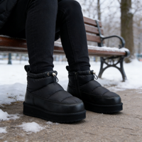 Vente directe d'usine OEM/ODM, bottes de neige imperméables pour femmes, tige en tissu, semelle en TPR EVA, chaudes pour l'hiver