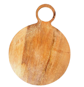 Mayorista de tablas de cortar para servir queso de madera de acacia Nueva llegada Tabla de cortar de forma redondeada para cocina casera - Product Image 1