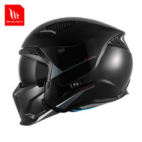 Casque modulaire MTHELMETS STREETFIGHTER pour femmes et hommes, noir uni, ABS, certifié DOT/ECE/CCC, avec système de déverrouillage rapide, état neuf
