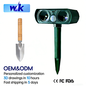 Répulsif à ultrasons pour oiseaux et animaux, rechargeable, en ABS, écologique, pour pelouse et jardin, 200-300 - Product Image 1