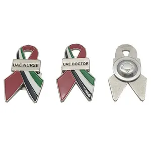 Broche aimantée en métal et émail en forme de ruban, 1 pièce, prix d'usine, drapeau des unis, colorée - Product Image 1