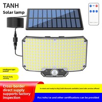 Lampe murale LED solaire CXS, étanche, à détection de mouvement, avec télécommande, pour rue/cour/garage, éclairage extérieur