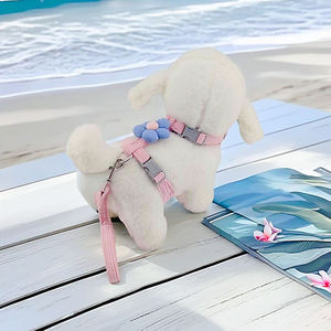 Conjunto de Correa y Collar de Lujo para Mascotas, Cuerda de Tracción de Nailon con Cintas Elegantes, Arnés Personalizado de 1.2m para Pasear Gatos y Perros Pequeños - Product Image 3