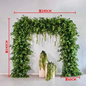 Hot Sell Customized 8ft*8ft Green Plant Wedding <b>Backdrop</b> Artificial Greenery Green Leaves Arch for Wedding Entrance Decoration - Product Image 3