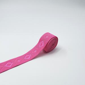 Rouleau de tissu rose personnalisé éco-conscient Bandes de couleur Ruban d'emballage pour enfants PET Sangle personnalisée parfaite en pouces Coloré de l'environnement - Product Image 3
