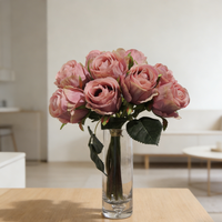 Promotion : Faux rose artificielle de haute qualité, tige unique, roses de luxe pour la décoration, Saint-Valentin, mariage, fête des mères