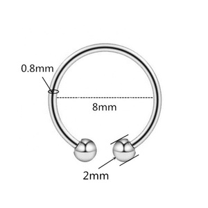 Piercing quirúrgico de acero al vacío para el cuerpo, joyería de Aro para labio, oreja, tabique, tipo C, Clip para labios, anillo para nariz, 316L - Product Image 3