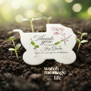 Recuerdos <span class=keywords><strong>de</strong></span> Fiesta en Forma <span class=keywords><strong>de</strong></span> Carruaje Plantable <span class=keywords><strong>de</strong></span> Papel con <span class=keywords><strong>Semillas</strong></span> Rosa con el Logotipo 'Gracias por Ayudarnos a que Nuestra Alegría Creciera' para Revelación <span class=keywords><strong>de</strong></span> Género y Cumpleaños - Product Image 5