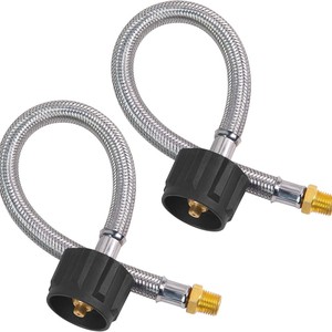 Manguera de propano trenzada de acero inoxidable, 15 pulgadas, rosca macho NPT de 1/4 para aparatos de gas, uso doméstico, duradera - Product Image 5