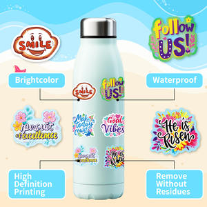 50 pegatinas motivacionales con <span class=keywords><strong>frases</strong></span> en inglés, troqueladas, de vinilo PP impermeable, para equipaje y diario. - Product Image 4