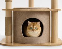 Meuble griffoir pour chat multifonctionnel et durable en bois massif, respectueux de l'environnement, pour griffer, grimper et sauter