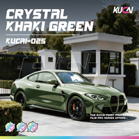 Film de protection intérieur pour voiture en PVC auto-adhésif vert kaki, film vinyle changeant de couleur pour la protection de la peinture