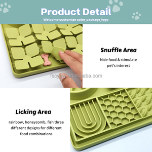 Grand chien Silicone tapis d'alimentation lente arc-en-ciel nid d'abeille fleur enrichissement <span class=keywords><strong>Lickimat</strong></span> pour friandise - Product Image 3