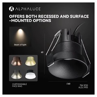Plafonnier encastré carré en aluminium chromé, sans boîtier, avec LED intégrée, GU10, dimmable, 5 CCT, downlight encastré