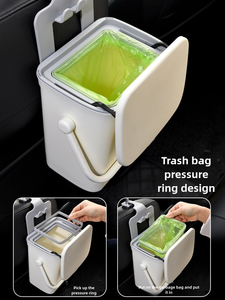 2025 Mới Treo Xe Thùng Rác Có Thể Xe Thùng Rác Trường Hợp Nhựa Thùng Rác <span class=keywords><strong>Bin</strong></span> Tự Động Phụ Kiện Nội Thất Cho Xe Trượt Bìa Chất Thải Thùng - Product Image 5